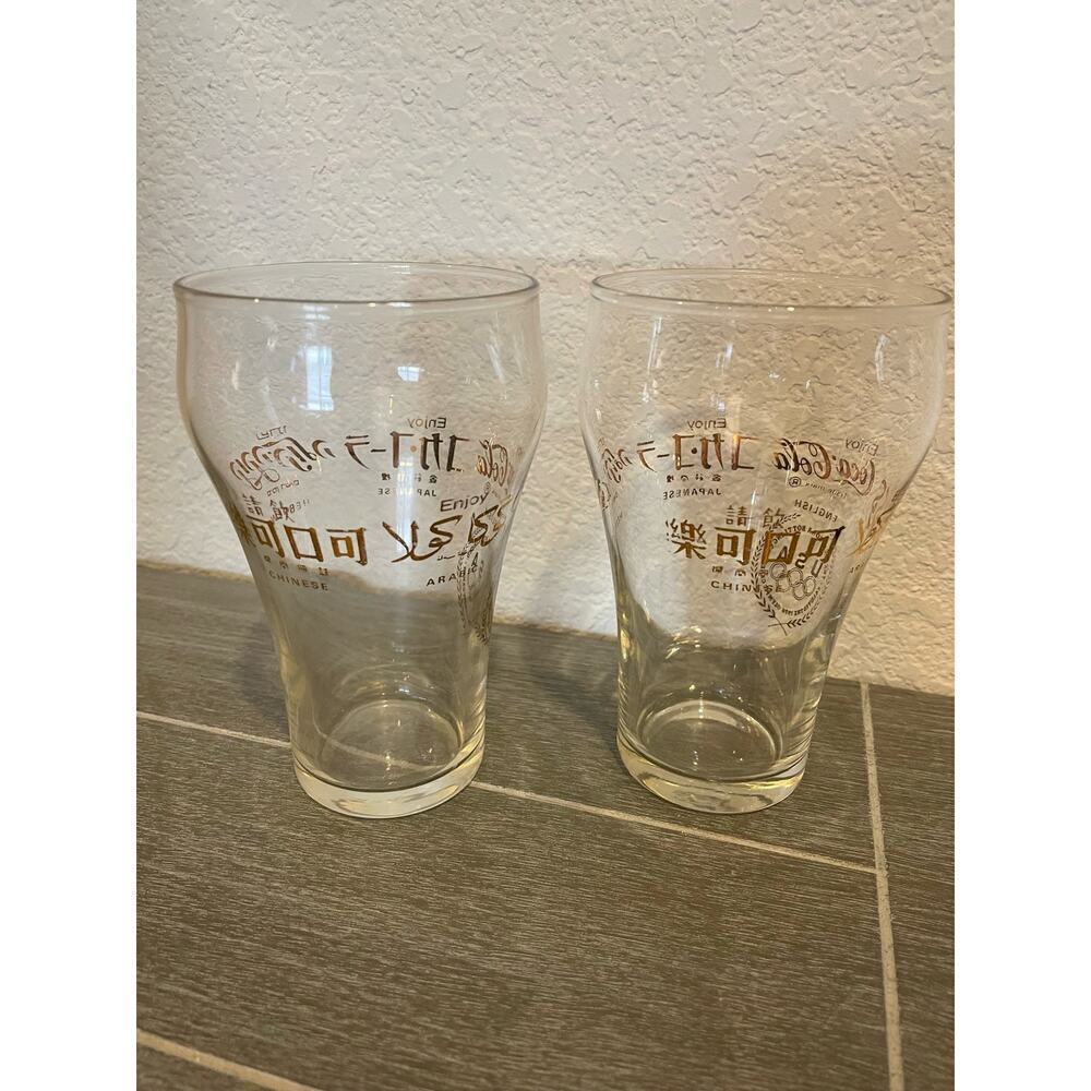 Coca Cola Olympic Games 1976 English Hebrew Japanese Chinese Glasses 2